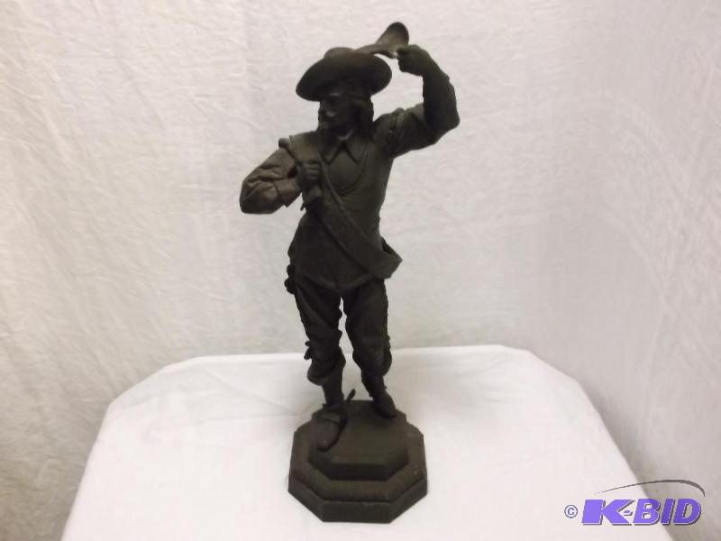 Large heavy cast aluminum statue measuring 7&...