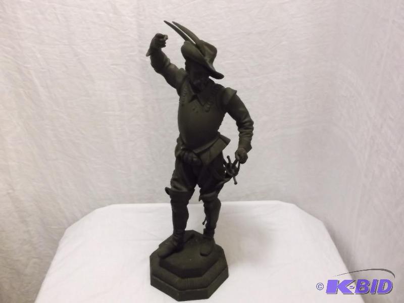 Large heavy cast aluminum statue measuring 7&...