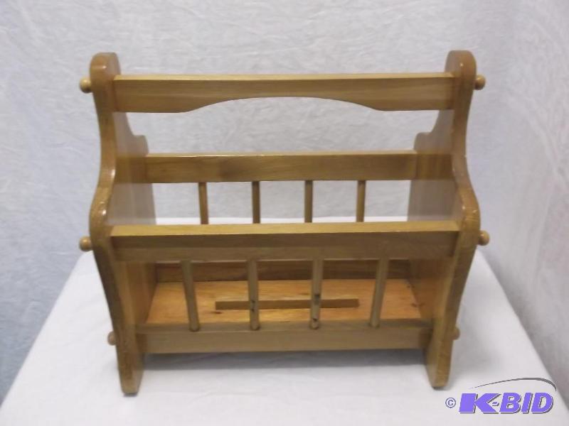 Solid wood Magazine rack measuring 9 14&quot...