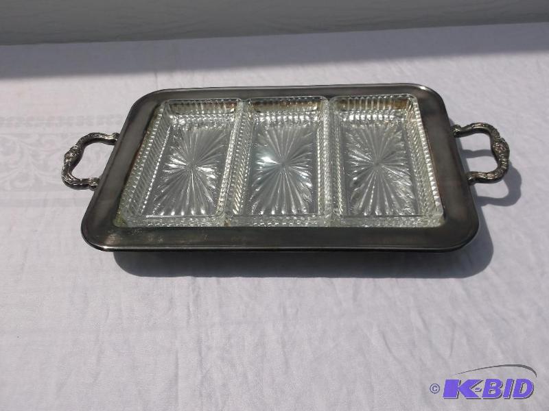 Nice silver plate relish serving tray appears...