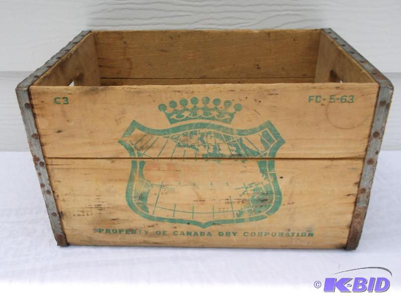 Vintage Canada Dry wood crate appears in grea...