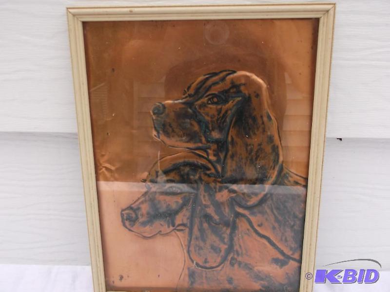 Framed copper art work....