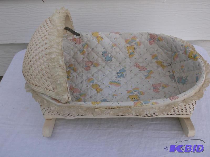 Cute wicker style doll cradle little dusty ap...