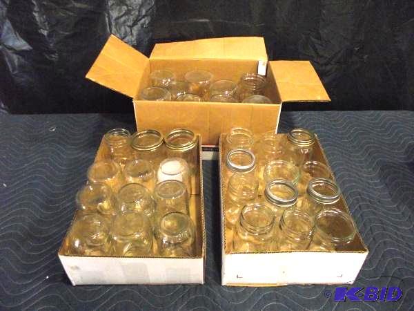Lot of Canning Jars   Mixture of small and la...