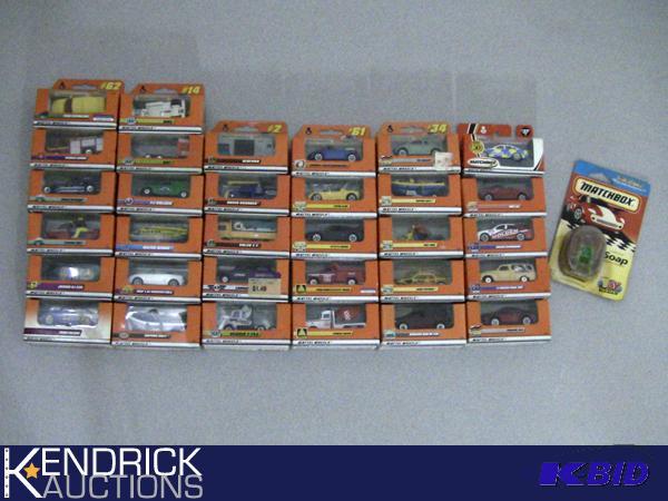 Lot of 32 - 1997-2001 New Old Stock Boxed Matchbox Cars, and 1 - 1997 Carded Matchbox  Soap