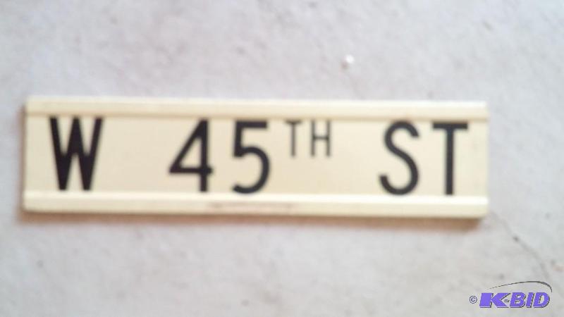 lot 20 image: Vintage Metal Street Sign West 45th Street...
