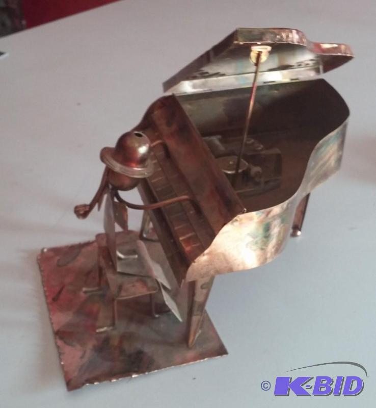 lot 24 image: Vintage Copper Music Box Piano Music Player...