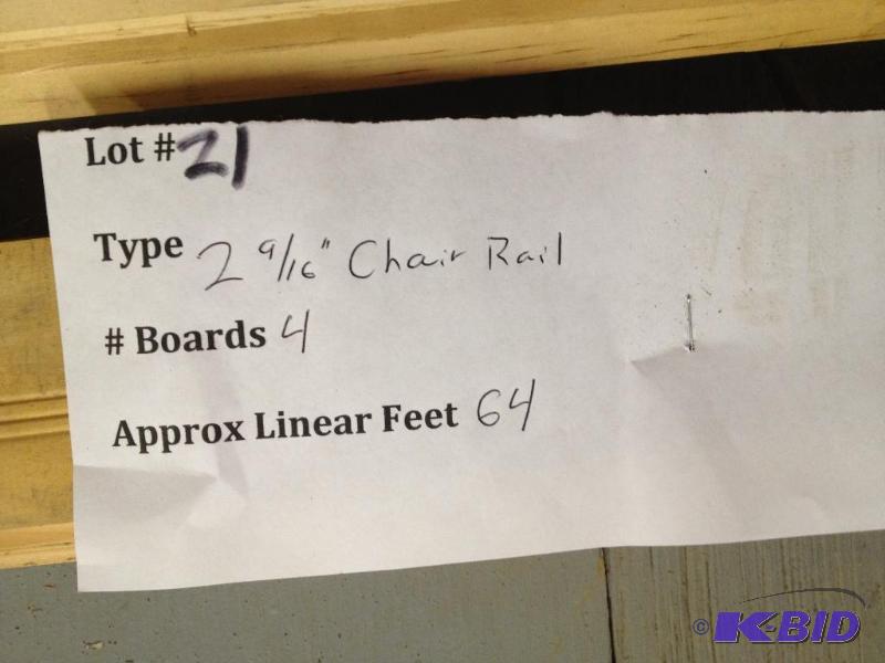 lot 21 image: 2 916" Chair Rail ...