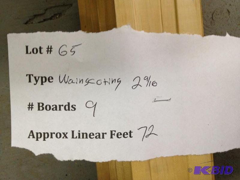 lot 65 image: 2 916" Wainscoting ...