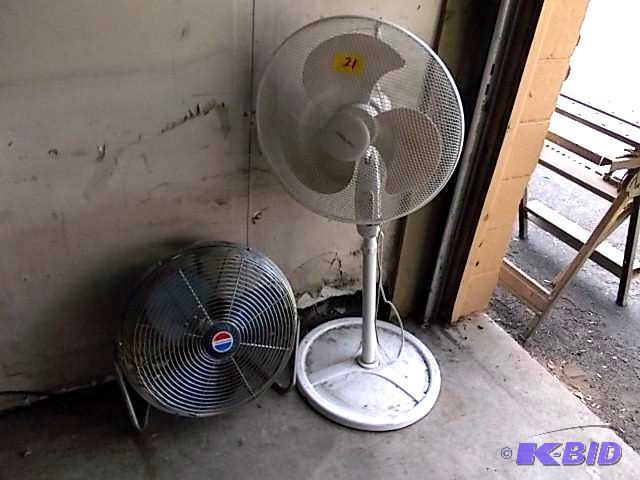 lot 21 image: 2-Fans  (White Fan Needs Repair On The B...