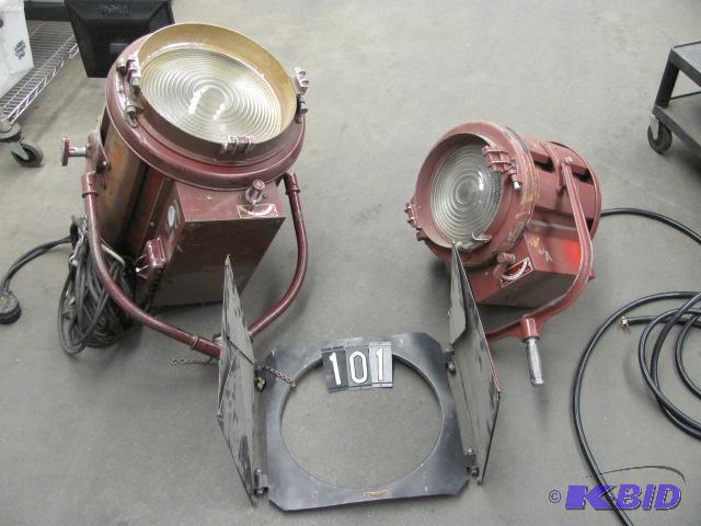 lot 101 image: Set of vintage Mole-Richardson spot lights. M...