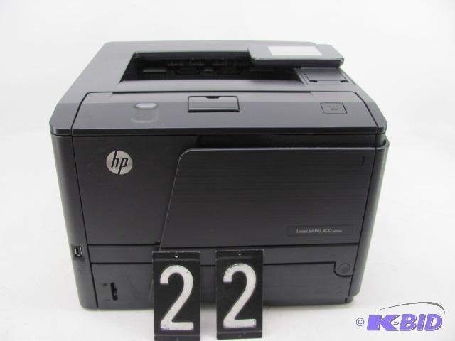 lot 22 image: HP laserjet pro 400 printer. This unit has pr...