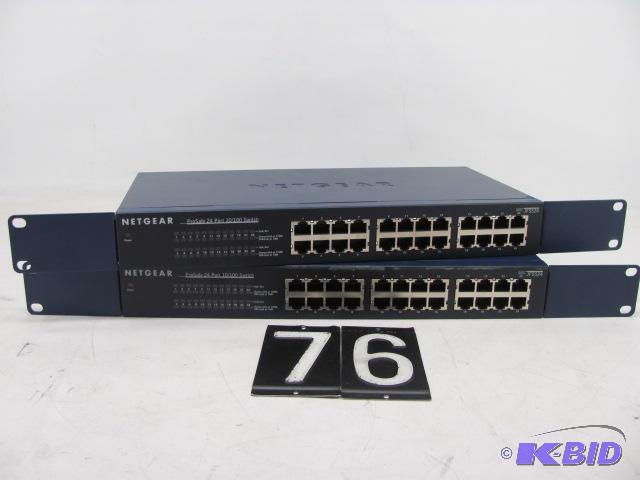 lot 76 image: Lot of 2 netgear pro safe 24 port network swi...
