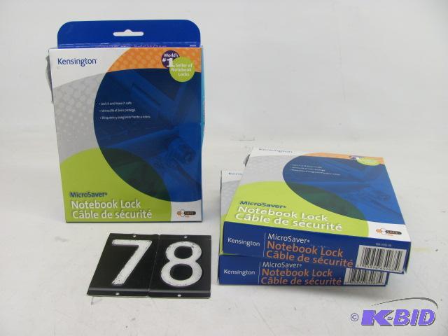 lot 78 image: Lot of 3 kensinton notebook locks. New in box...