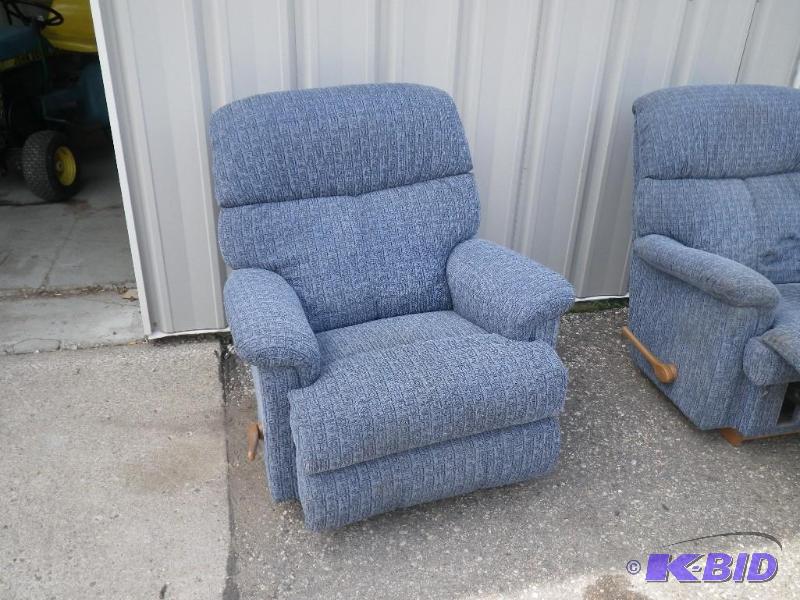La-Z-Boy, Reclining EZ Chair, blue Fabric...