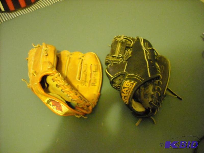 2 childrens softball gloves, suitcase 32&quo...