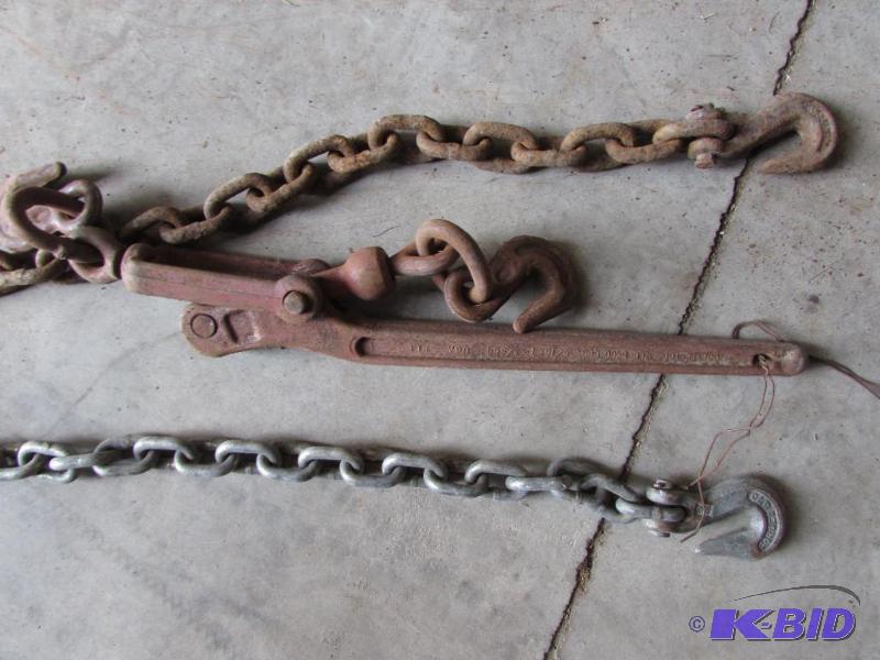 heavy duty 14 foot chain with one tie down and 4 foot chain
