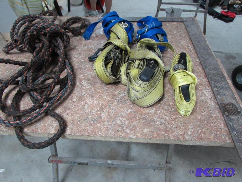 nylon ratchet straps, rope, 2 ft square