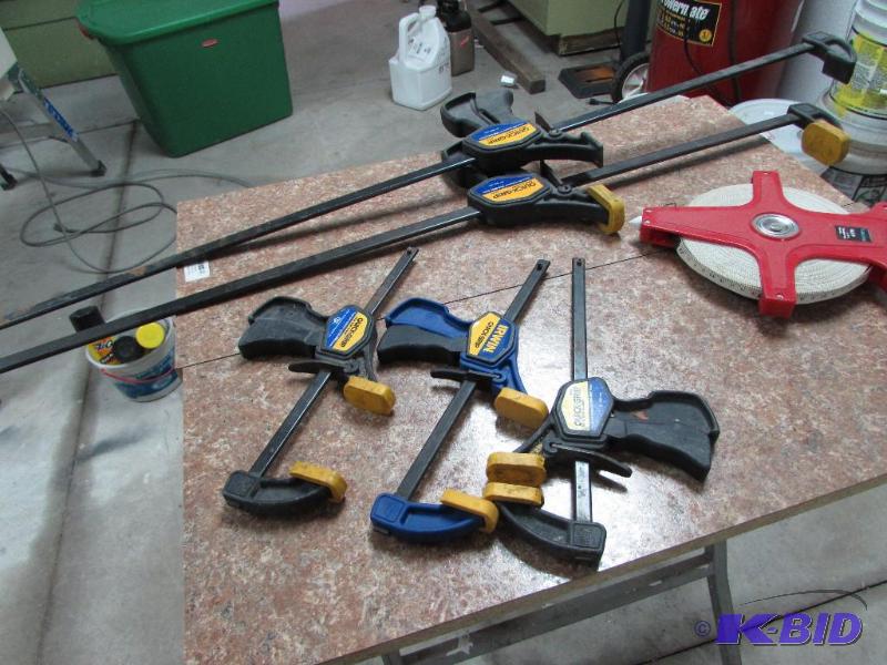 measuring tape and clamps