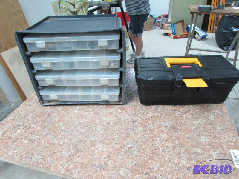small tool box and organizer with misc items
