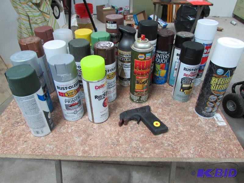 22 cans of misc spray paint