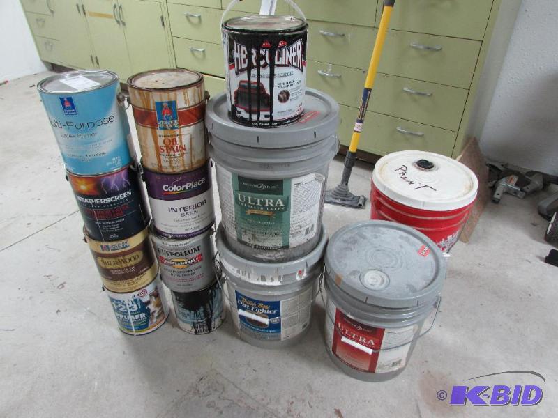 about 19 gallons misc paint