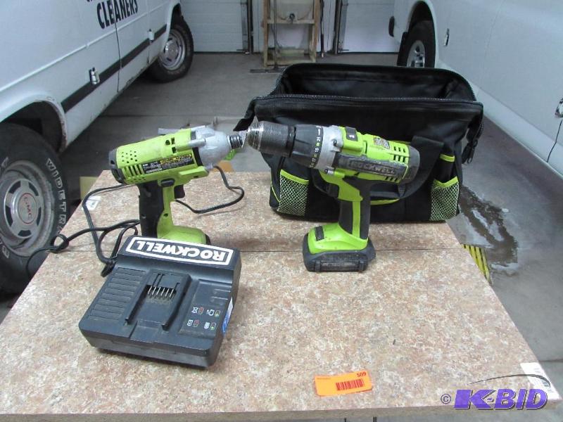 Rockwell 18 volt drill and Impactor with lifetime batteries, case and charger