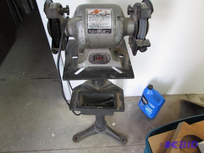 Heavy duty bench grinder with stand