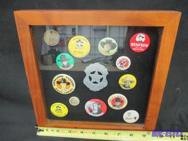 vintage Western hero  pin backs