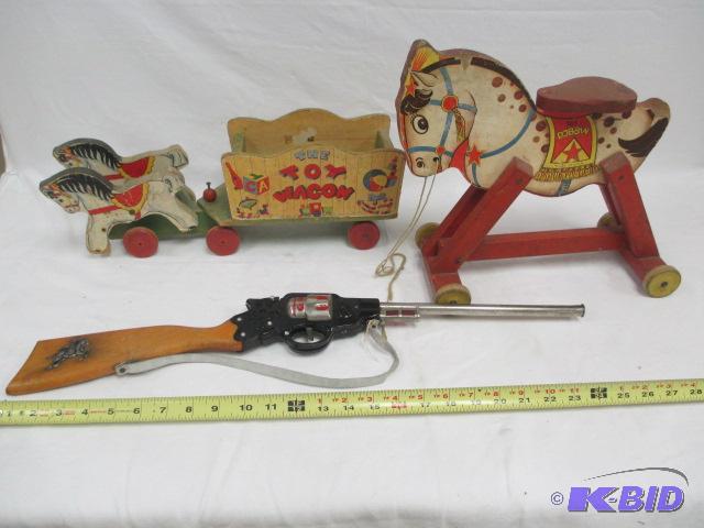 Vintage Fisher Price pull toys.