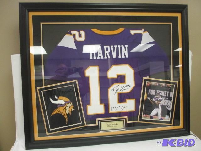 Percy Harvin Signed Framed Jersey  Rookie of the year 2009