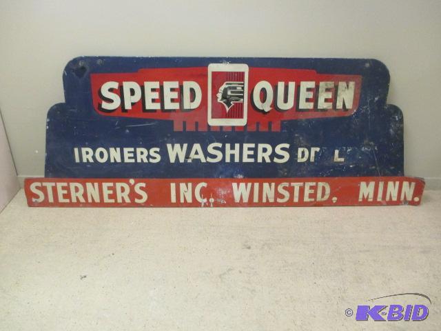 Vintage Speed Queen tin sign