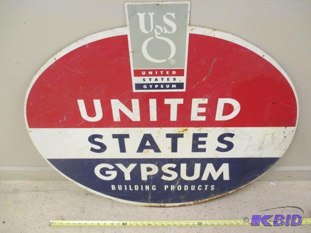 Vintage Gypsum metal sign