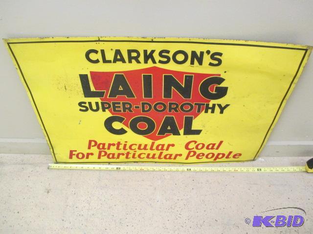 Vintage tin Clarksons Coal advertising sign