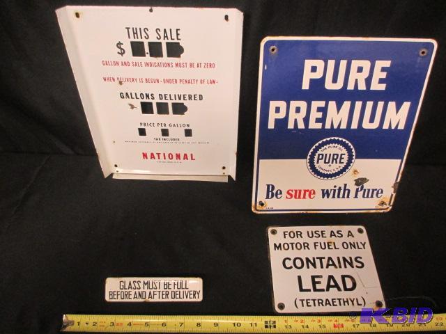 Gasoline collectible porcelain  signs and pump face
