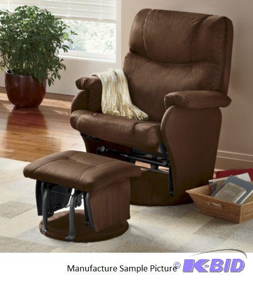 lot 104 image: Brown Microfiber Glider Recliner -&nbspBring...