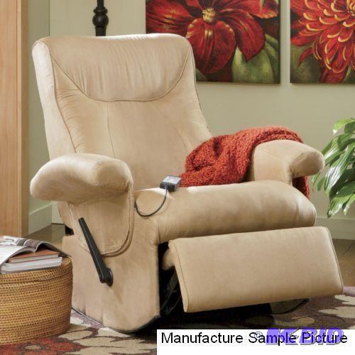 lot 13 image: Tan Rocker Recliner Microfiber Massage Chair ...