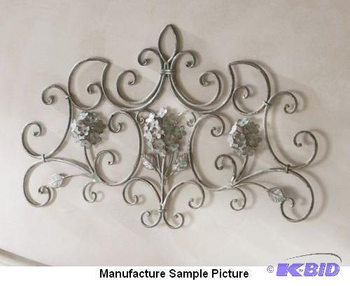 lot 137 image: Floral Wall Hanging -&nbspScrolled, stamped ...