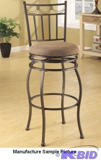 lot 160 image: Pair of Ornate Swivel Bar Stools - Metal fram...