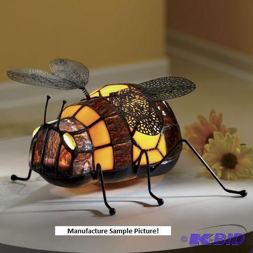 lot 164 image: Stained Glass Bumble Bee Light - Sweet as hon...