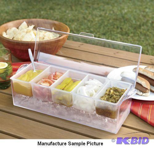 lot 194 image: Five Section Chilled Condiment Caddy - Five r...