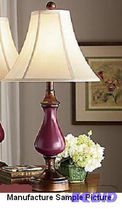 lot 38 image: Burgundy Touch Lamp -&nbsp13" In Diamet...