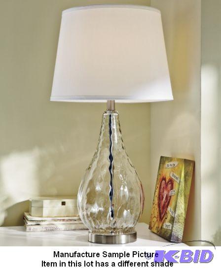 lot 6 image: Mottled Glass Table Lamp - 30.5" h x 16&...