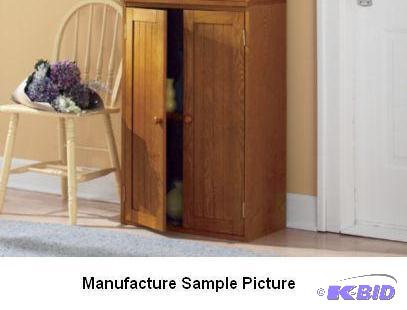 lot 65 image: One Stackable Cabinet - Dark oak finish - Wor...