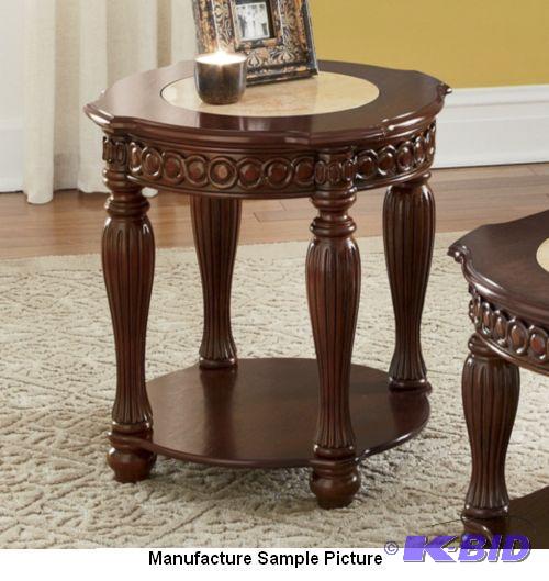 lot 77 image: Golden Faux Marble End Table - Get the luxuri...