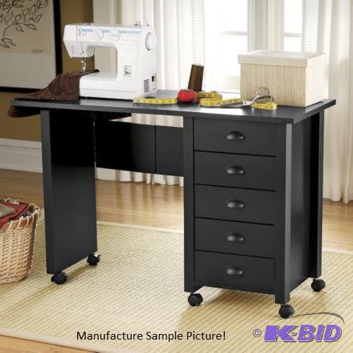 lot 88 image: Beadboard Sewing Fold Down Desk - Black - Our...