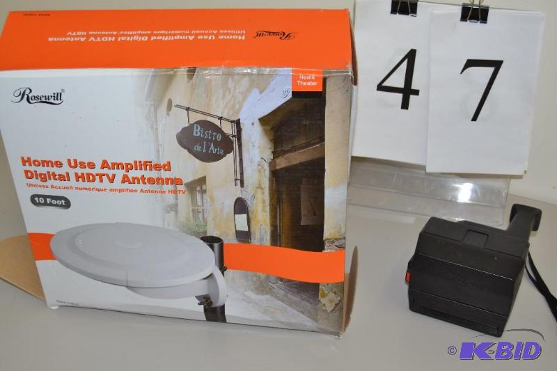 lot 47 image: HDTV Antenna & Polaroid camera