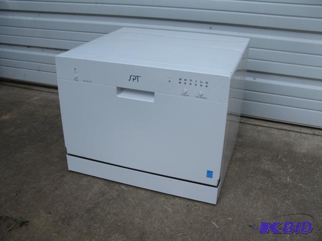 Apartment counter top dishwasher, hooks to si...