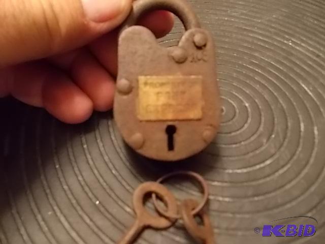 Very Old Padlock With Keys Marked Property Of...