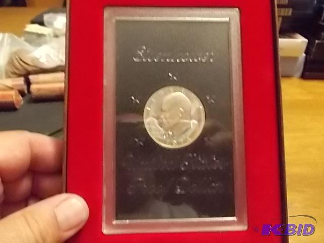 1974 Ike Proof 90% Silver Dollar With Case...